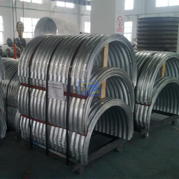 The corrugated steel culvert pipe in cotaniner ready for ship